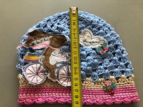 Háčkovaná čepička jaro zajíček modrá růžová 2-4rok, 104