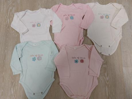 Dívčí body s dlouhým rukávem vel.74, 5ks, 74