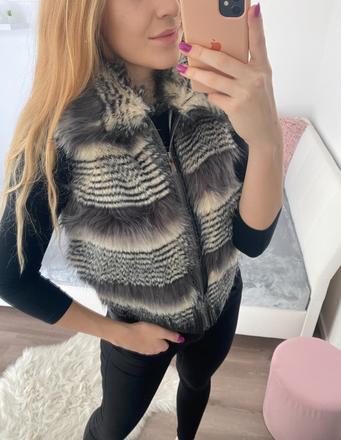 Kožíšková vesta, vel. s/m, s