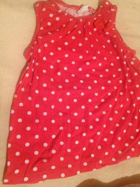 Dívčí tílko - tunika puntíky a mašlička, h&m,80