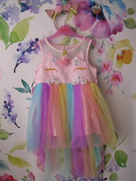 Kostým-krásné šaty s čelenkou unicorn,