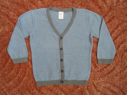 Šedý modrý  svetr svetřík vesta h&m, h&m,86