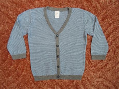 Šedý modrý svetr svetřík vesta h&m, h&m,86