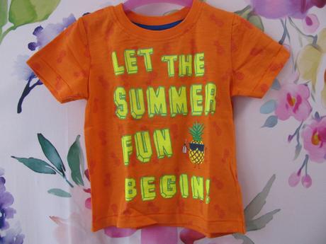 Krásné oranžové tričko s potiskem ananasů a nápis, st. bernard,86