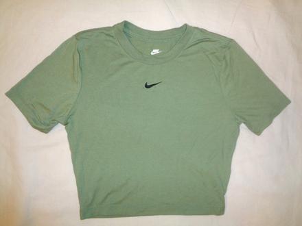 Krásné khaki crop-top tričko nike, nike,xs