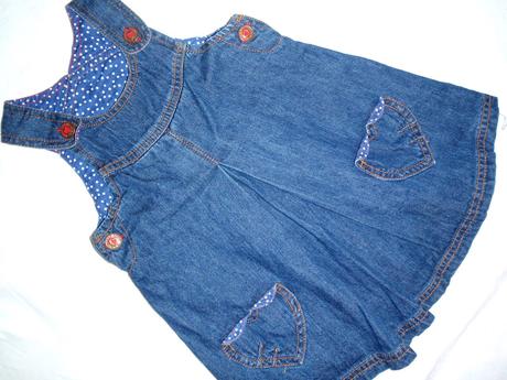 Nádherná riflová srdíčková laclová sukýnka, 74