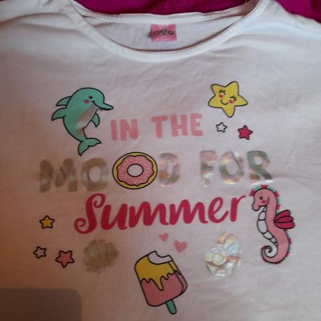 Krásný bílý crop top s obrázky, tričko holčičí, kiki&koko,122