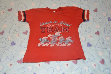 116 červené bavlněné tričko se šmouly, 116