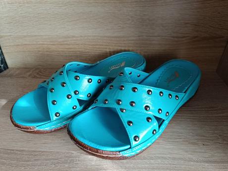 Tyrkysové nazouváky vel. 38, 38