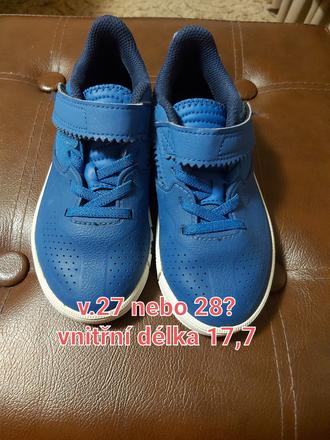 Tenisky/futs.kopačky, asi 27/28, vd 17,7cm, decathlon,27