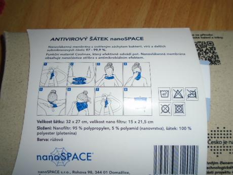 Antivirový šátek nanospace nákrčník ffp2 dle dtest,