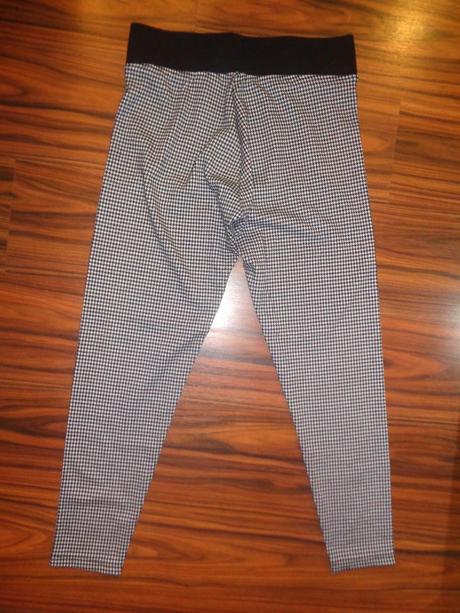 Super černobílé elastické kalhoty na širokou gumu, l