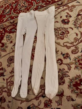 2x bílé punčochy, h&m,98