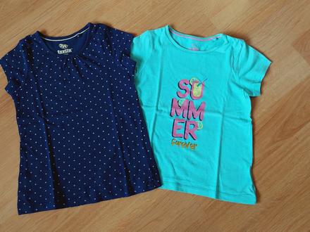 Tričko 2x - modré, zelené vel. 110-116, lupilu,110