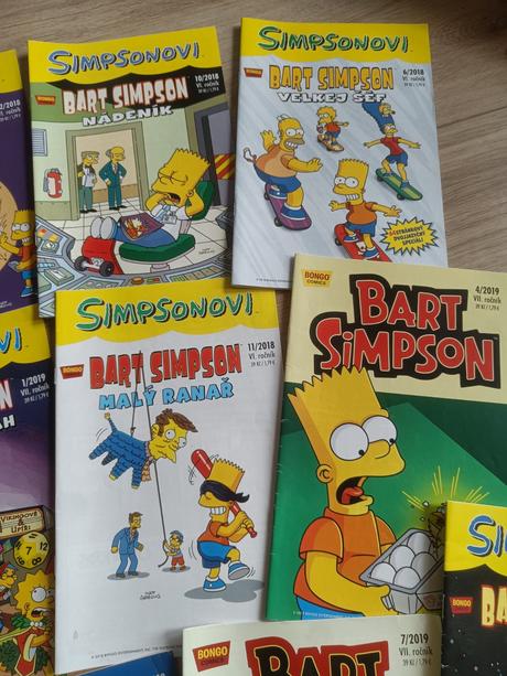 Simpsonovi časopisy, 12 ks, rok 2018+2019,