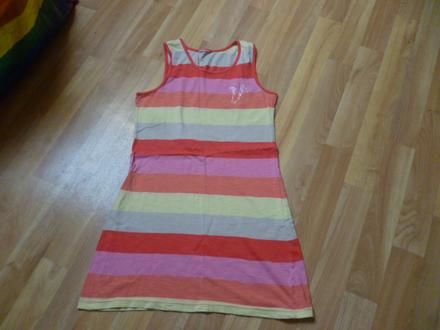Pruhaté šaty vel. 10-12, 140