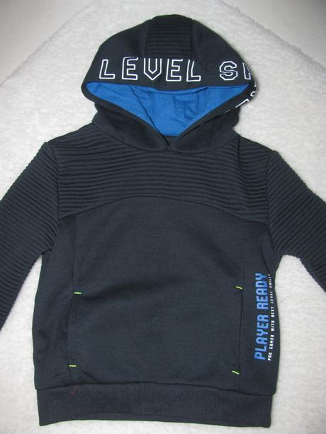 Tmavě modrá mikina s kapucí s nápisy, primark,92