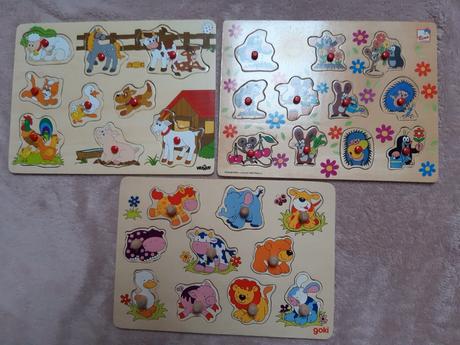 Dřevěné vkládačky 3ks, 