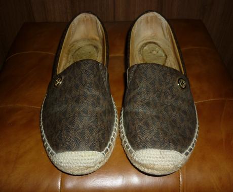 Hnědé dámské logované espadrilky michael kors, michael kors,38