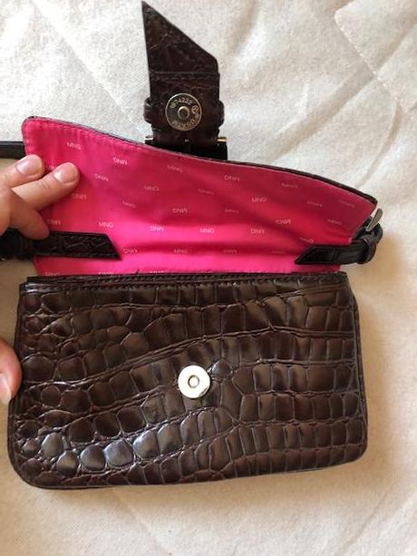 Mango hneda kroko leskla taska mala, mango