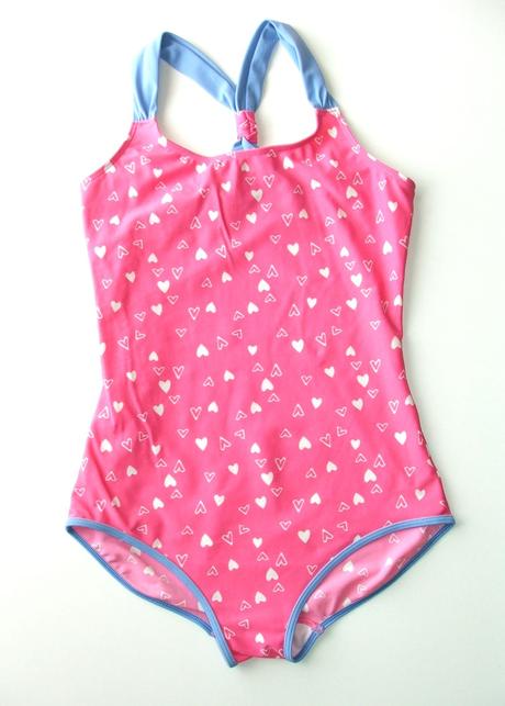 J113 dívčí plavky se srdíčky vel. 152/158, george,158