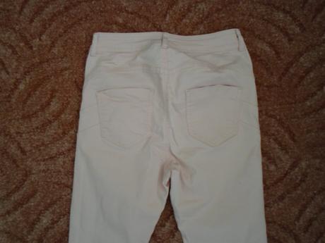 Růžové meruňkové kalhoty rifle džíny trhané, calzedonia,m