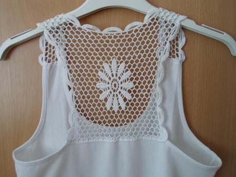 Bílé tričko tílko top s krajkou, s