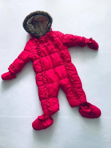 Kombinéza zimní malinově červená  - v. 6/9 mě, miniclub,74