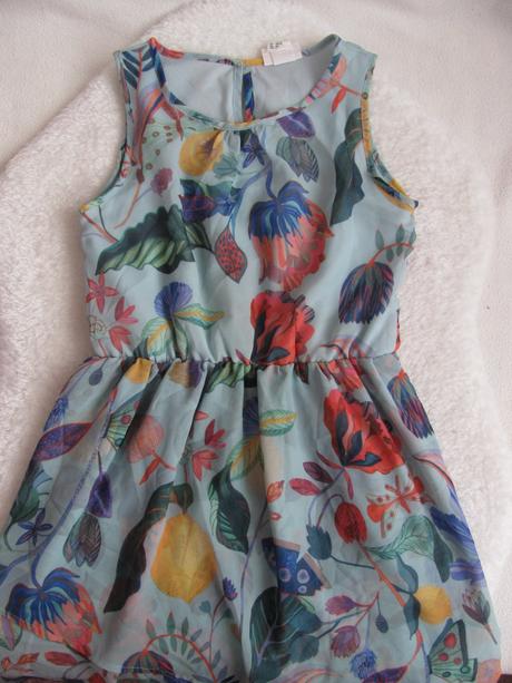 Letní květované dívčí šaty, h&m,146
