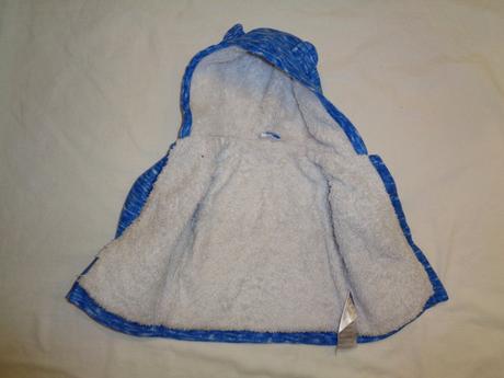 Nádherná modrá flízová mikina s kožíškem, ergee,80