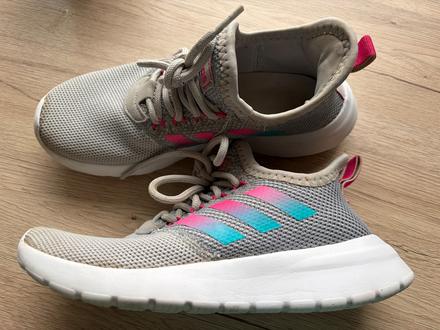 Bezecke boty adidas 36 sede s tyrkysovo-ruzovymi, adidas,36