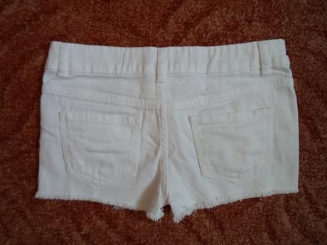 Bílé kraťasy kraťásky šortky s krajkou, denim co,146