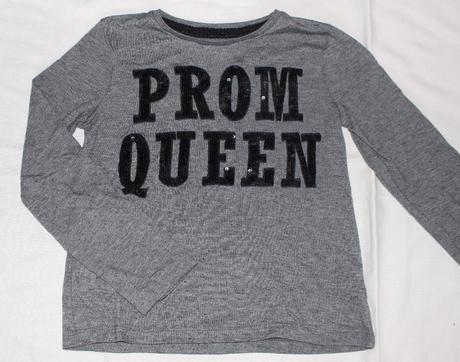 Va20 šedé tričko s nápisem (flitry) 8-9 let, f&f,134