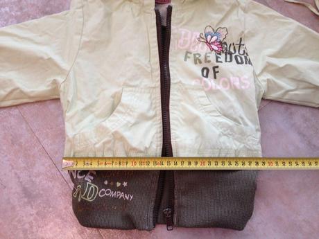 Limetková jarní bunda 98-104 cm kapuce výšivky, 104