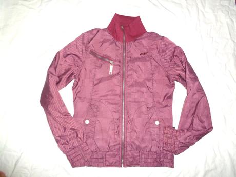 Luxusní vínová kostičkovaná bunda 158/164, 158