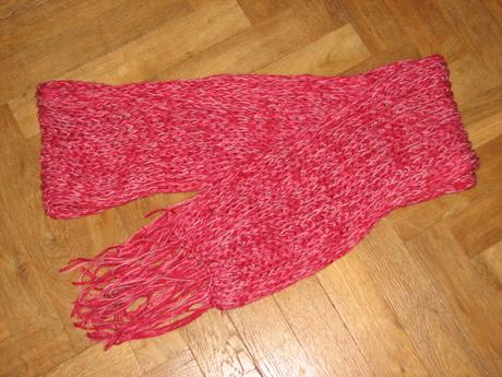 Krásná pletená šála vínové barvy, l