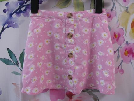 Letní růžová sukně s kytičkami, evie angel,116