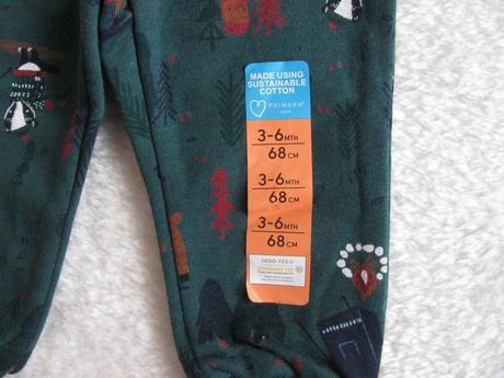 Kojenecké tmavě zelené bavlněné tepláčky s obrázky, primark,68