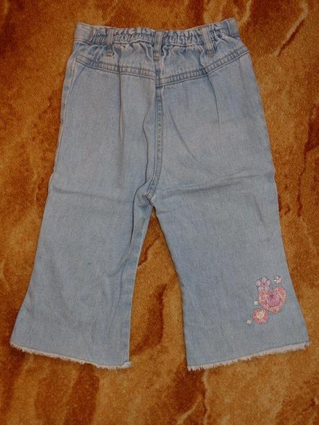 Kalhoty - džíny s kytičkami, mothercare,74