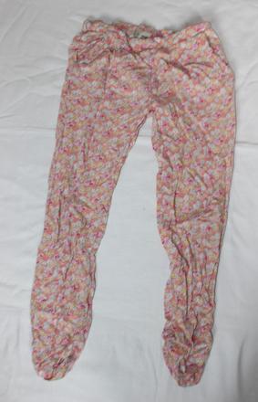 Ob27. letní bavlněné kytičkované kalhoty 8-9 let, next,134
