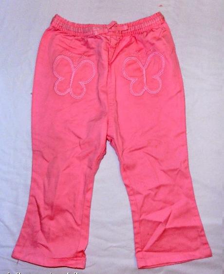 F56. růžové kalhoty s aplikací motýlků 12-18 měs., cherokee,86
