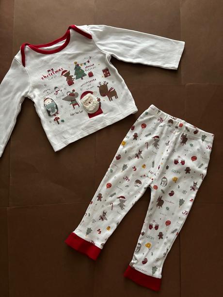 Pyžamo bavlněné vánoční motiv - v.12/18 měs, nutmeg,86