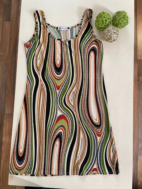 Geo vzor šaty léto, vel s-xl, hua ge, l