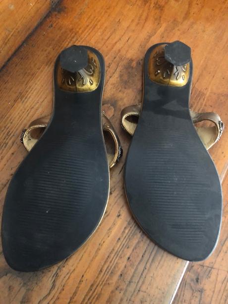 Zlate zabky flip flop, 37