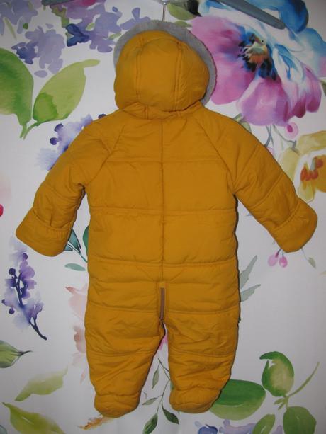 Kojenecká zimní kombinéza s kapucí hořčicové barvy, george,68