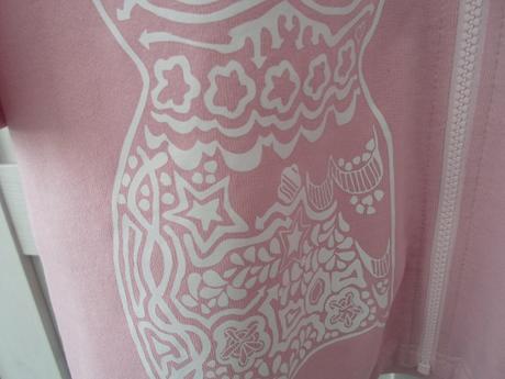 Růžová dlouhá mikina na zip s kapucí, s