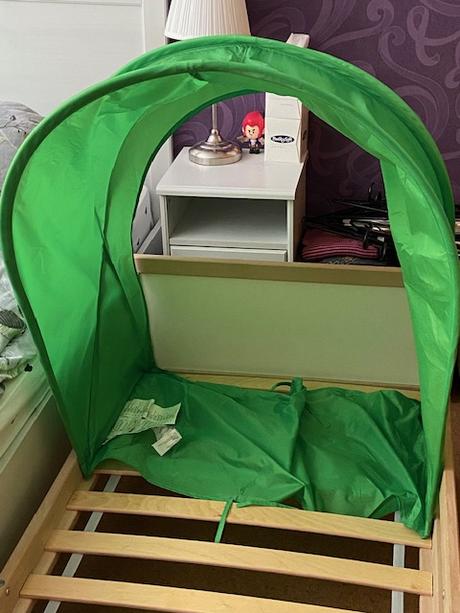 Zelený baldachýn k dětské postýlce, zn.ikea, šířka (cm): 70,délka (cm): 80