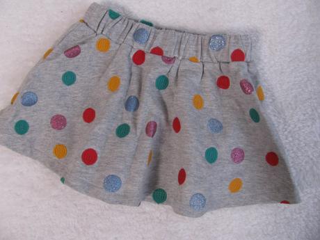 Hezká bavlněná sukně s puntíky, teplákovina, 92