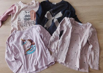 Trička s dlouhým rukávem 4ks vel.98/104, 98