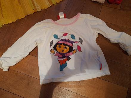 Bílé holčičí tričko s obrázkem holky, 80